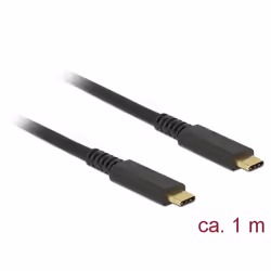 DeLOCK 85207, 1 m, USB C, USB C, USB 3.2 Gen 2 (3.1 Gen 2), 10000 Mbit/s, Noir