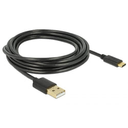 DeLOCK 85209 câble USB 3 m USB 2.0 USB A USB C Noir