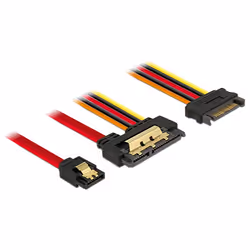 DeLOCK 85228, 0,3 m, SATA III, SATA 7-pin, SATA 22-pin, Femelle/Femelle, Noir