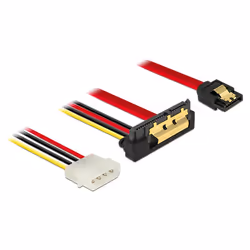DeLOCK 85231, 0,3 m, SATA III, SATA 7-pin + Molex (4-pin), SATA 22-pin, Femelle/Femelle, Noir