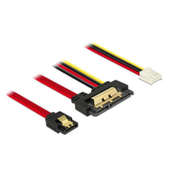 DeLOCK 85234 câble SATA 0,3 m SATA 7-pin + Molex (4-pin) SATA 22-pin Noir