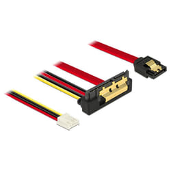 DeLOCK 85235 câble SATA 0,3 m SATA 7-pin + Molex (4-pin) SATA 22-pin Noir