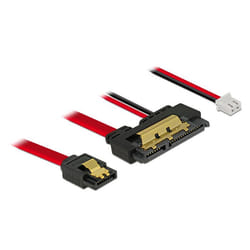 DeLOCK 85238 câble SATA 0,1 m SATA 7-pin + Molex (4-pin) SATA 22-pin Noir