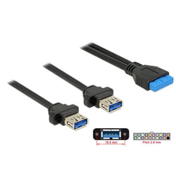 DeLOCK 85244 câble USB 0,8 m Noir