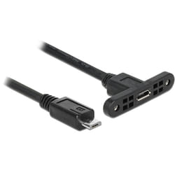 DeLOCK 1m, 2xUSB2.0 Micro-B câble USB USB 2.0 Micro-USB B Noir