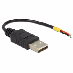 DeLOCK 85250, 0,1 m, USB A, USB 2.0, Mâle/Mâle, Noir
