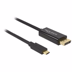 DeLOCK 85255, 1 m, USB Type-C, DisplayPort, Mâle, Mâle, Or