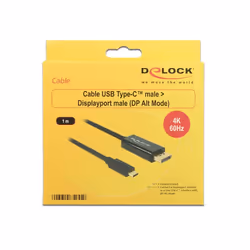 DeLOCK 85255 câble vidéo et adaptateur 1 m USB Type-C DisplayPort Noir