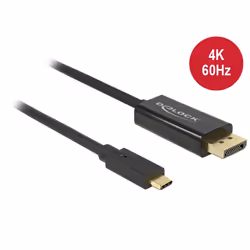 DeLOCK 85256, 2 m, USB Type-C, DisplayPort, Mâle, Mâle, Or