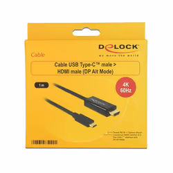 DeLOCK 85290 câble vidéo et adaptateur 1 m USB Type-C HDMI Noir
