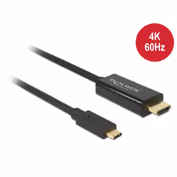 DeLOCK 85292, 3 m, USB Type-C, HDMI, Mâle, Mâle, Or