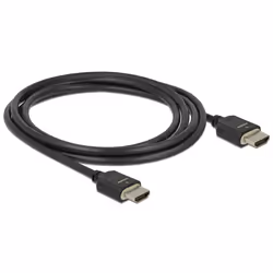 DeLOCK 85294, 2 m, HDMI Type A (Standard), HDMI Type A (Standard), Compatibilité 3D, 48 Gbit/s, Noir