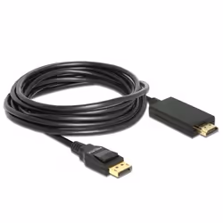 DeLOCK 85319 câble vidéo et adaptateur 5 m DisplayPort HDMI Noir