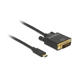 DeLOCK 2m, USB-C/DVI 24+1 adaptateur graphique USB 3840 x 2160 pixels Noir