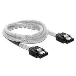 DeLOCK 85343 câble SATA 0,7 m SATA 7-pin Noir, Transparent