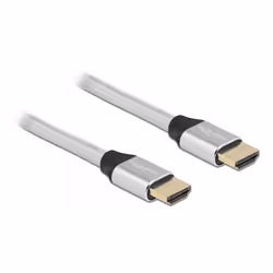 DeLOCK 85367, 2 m, HDMI Type A (Standard), HDMI Type A (Standard), Compatibilité 3D, 48 Gbit/s, Argent