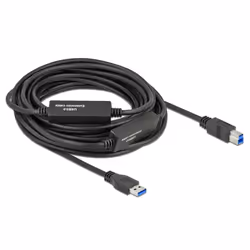 DeLOCK 85380, 10 m, USB A, USB B, USB 3.2 Gen 1 (3.1 Gen 1), 5000 Mbit/s, Noir