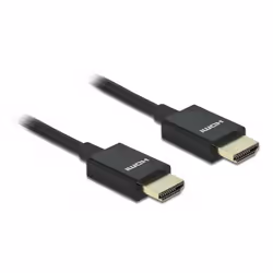 DeLOCK 85385, 2 m, HDMI Type A (Standard), HDMI Type A (Standard), Compatibilité 3D, 48 Gbit/s, Noir