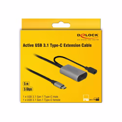 DeLOCK 85392 câble USB 5 m USB 3.2 Gen 1 (3.1 Gen 1) USB C Noir, Gris