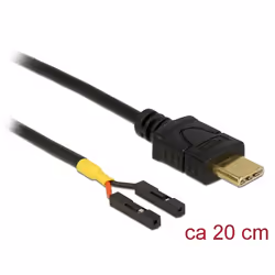 DeLOCK 85395, 0,2 m, USB C, Noir