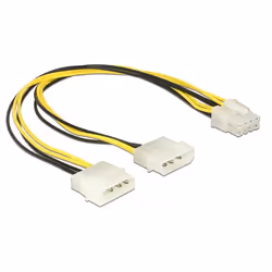 DeLOCK 85453, 0,3 m, 8-pin EPS12V, Mâle, Mâle, Droit, Droit