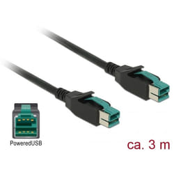 DeLOCK 85494 câble électrique Noir 3 m PoweredUSB