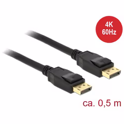 DeLOCK 85506 câble DisplayPort 0,5 m Noir