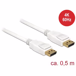 DeLOCK 85507 câble DisplayPort 0,5 m Blanc