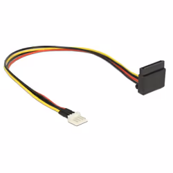 DeLOCK 85511, 0,3 m, Floppy (4-pin), SATA 15 broches, Mâle, Femelle, Droit