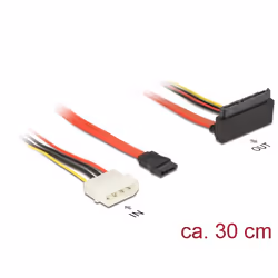 DeLOCK 85514, 0,3 m, 1 x Molex 4 pin, 1 x SATA 22 pin, 1 x SATA 7 pin, Mâle/Femelle, Multicolore, 26/18