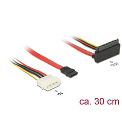 DeLOCK 85514 câble SATA 0,3 m 1 x Molex 4 pin 1 x SATA 22 pin, 1 x SATA 7 pin Multicolore