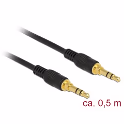 DeLOCK 85545, 3,5mm, Mâle, 3,5mm, Mâle, 0,5 m, Noir