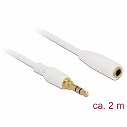 DeLOCK 85579, 3,5mm, Mâle, 3,5mm, Femelle, 2 m, Blanc