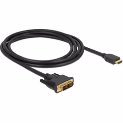DeLOCK 85584, 2 m, HDMI Type A (Standard), DVI-D, Mâle, Mâle, Droit