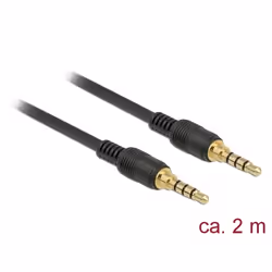 DeLOCK 85598, 3,5mm, Mâle, 3,5mm, Mâle, 2 m, Noir