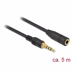 DeLOCK 85635, 3,5mm, Mâle, 3,5mm, Femelle, 5 m, Noir