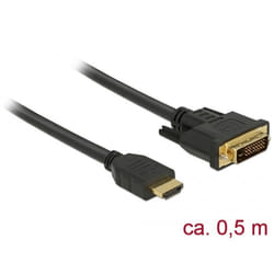 DeLOCK 85651 câble vidéo et adaptateur 0,5 m HDMI Type A (Standard) DVI Noir