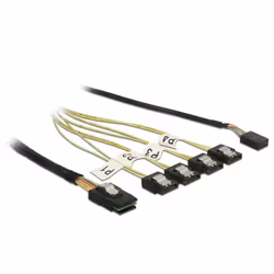 DeLOCK 85682, 1 m, Mâle/Mâle, Noir, Droit, Droit, 6 Gbit/s
