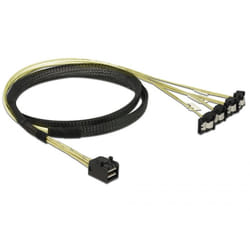DeLOCK 85685 câble SCSI Noir, Jaune 1 m 1 x Mini SAS HD SFF-8643 4 x SATA 7 pin
