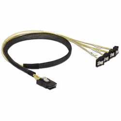 DeLOCK 85686, 0,5 m, 1 x Mini SAS SFF-8087, 4 x SATA 7 pin, Mâle, Mâle, Droit