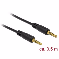 DeLOCK 85695, 3,5mm, Mâle, 3,5mm, Mâle, 0,5 m, Noir