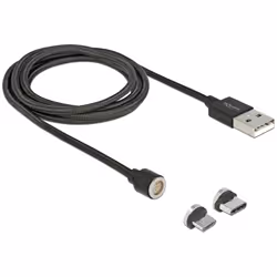 DeLOCK 85723, 1,1 m, USB A, USB C/Micro-USB B, USB 2.0, 480 Mbit/s, Noir