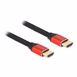 DeLOCK 85772, 0,5 m, HDMI Type A (Standard), HDMI Type A (Standard), Compatibilité 3D, 48 Gbit/s, Noir, Rouge