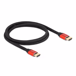 DeLOCK 85773, 1 m, HDMI Type A (Standard), HDMI Type A (Standard), Compatibilité 3D, 48 Gbit/s, Noir, Rouge