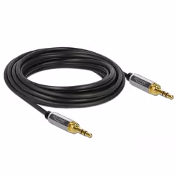 DeLOCK 85787, 3,5mm, Mâle, 3,5mm, Mâle, 3 m, Noir, Gris