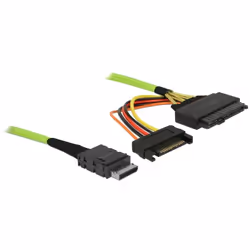 DeLOCK 85802, 0,5 m, OCuLink SFF-8611, U.2 SFF-8639, Droit, Droit, Mâle/Femelle