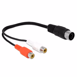 DeLOCK 85835, DIN (5-pin), Mâle, 2 x RCA, Femelle, 0,2 m, Noir