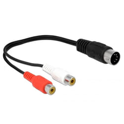DeLOCK 85835 câble audio 0,2 m DIN (5-pin) 2 x RCA Noir