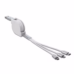 DeLOCK 85850, 0,98 m, USB A, USB C/Micro-USB B/Lightning, USB 2.0, Argent, Blanc