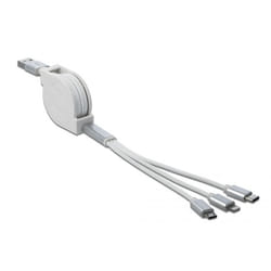 DeLOCK 85850 câble USB 0,98 m USB 2.0 USB A USB C/Micro-USB B/Lightning Argent, Blanc